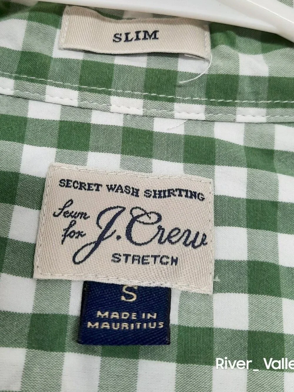 J.Crew Mens Small Gingham Check Long Sleeve Button Down Shirt Slim Fit Green